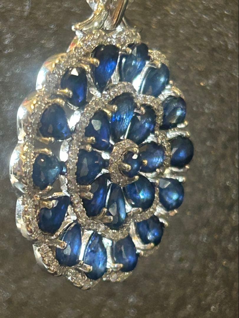 t*a様 天然石サファイアデザインネックレス2点セット➕サージカルネックレス