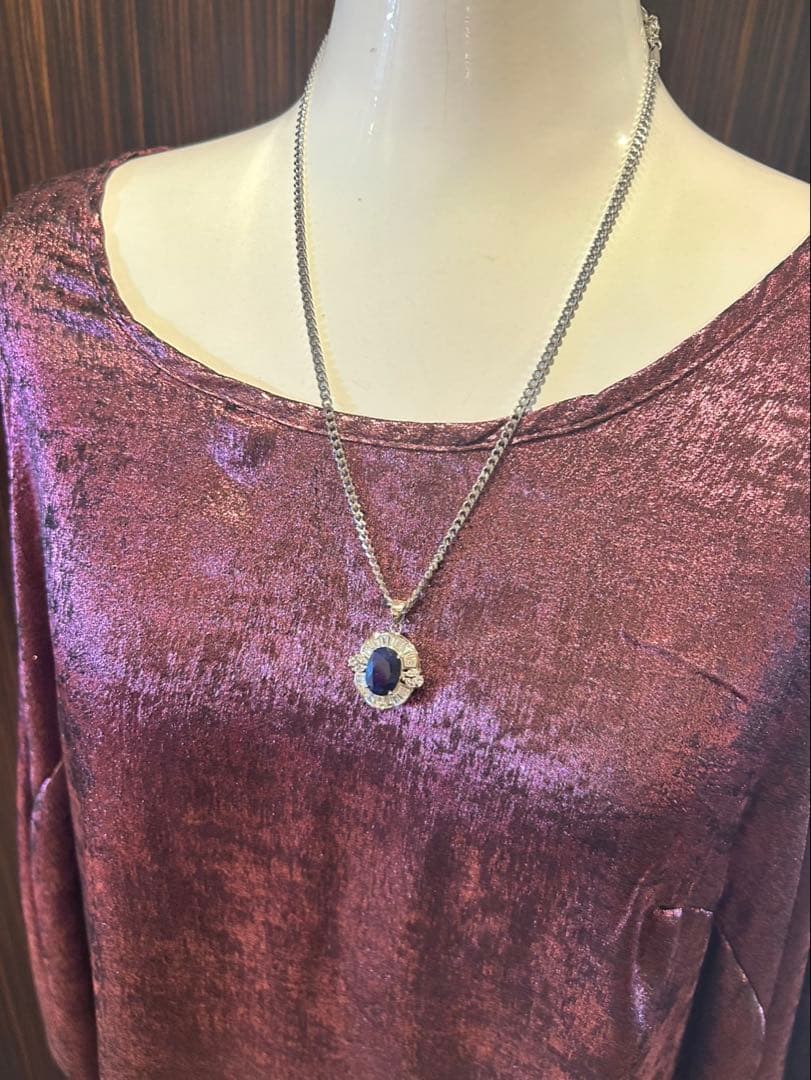 t*a様 天然石サファイアデザインネックレス2点セット➕サージカルネックレス