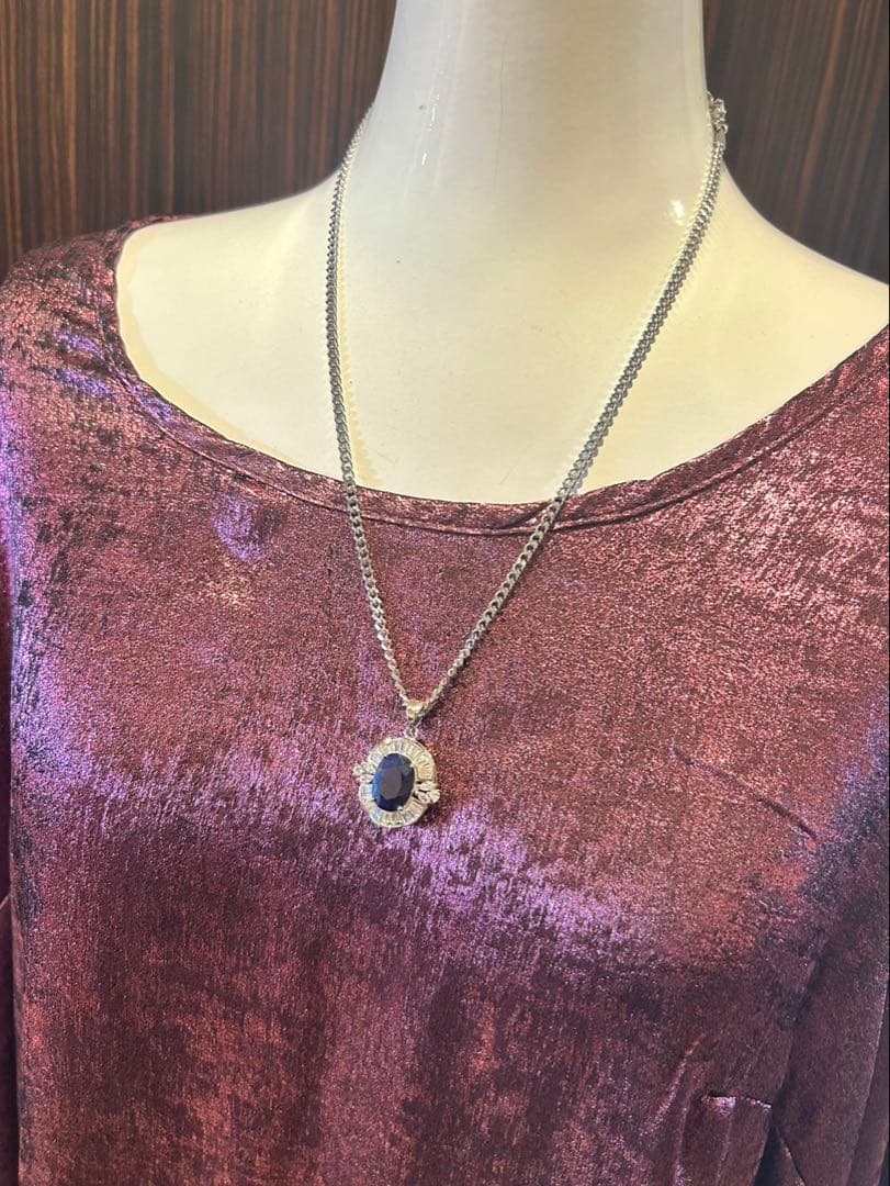 t*a様 天然石サファイアデザインネックレス2点セット➕サージカルネックレス