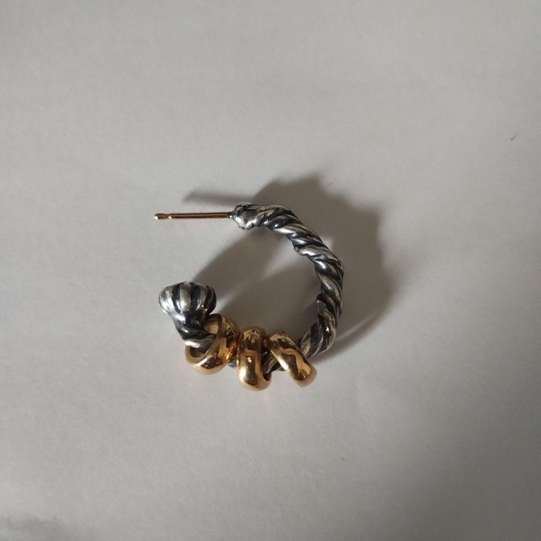 BillWall Leather ツイストデザインピアス(片耳用) 18k