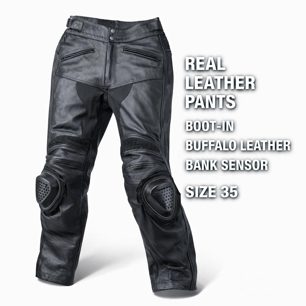 本革レザーパンツ ブーツイン バンクセンサー付 SIZE35