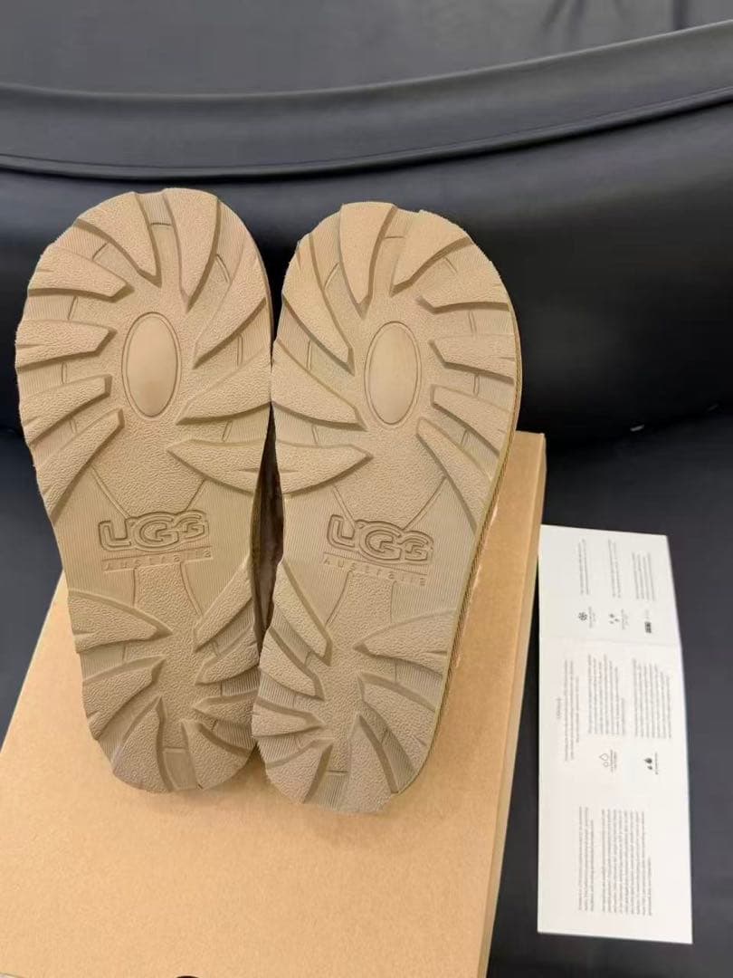 UGG スリッパ 平底 ムートン ファー スエード ベージュ レディース 37