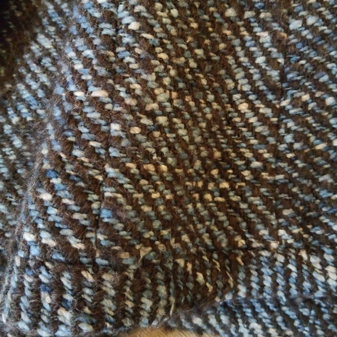 青と茶色のツイード テーラードジャケット