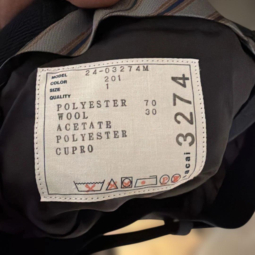 Sacai 2024ss スーチングパンツ　サイズ1 ネイビー