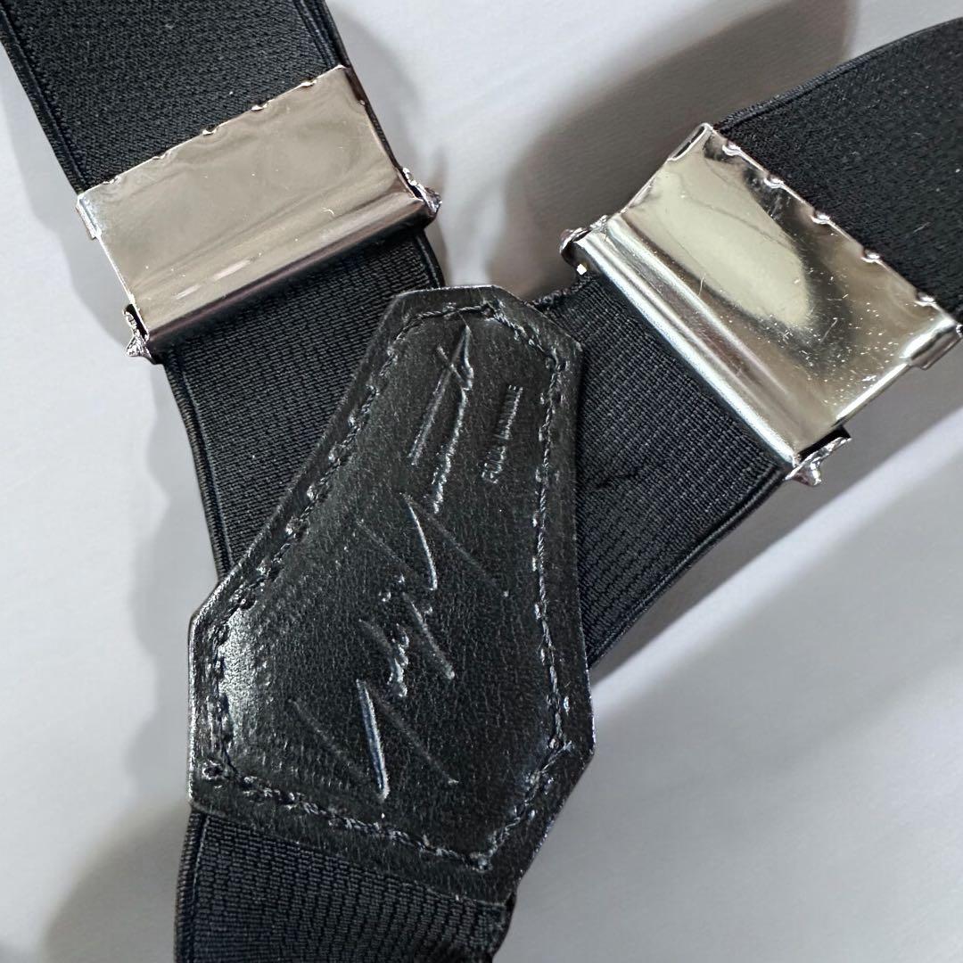 90sヴィンテージYohji Yamamotoゴム式 ロゴエンボス サスペンダー