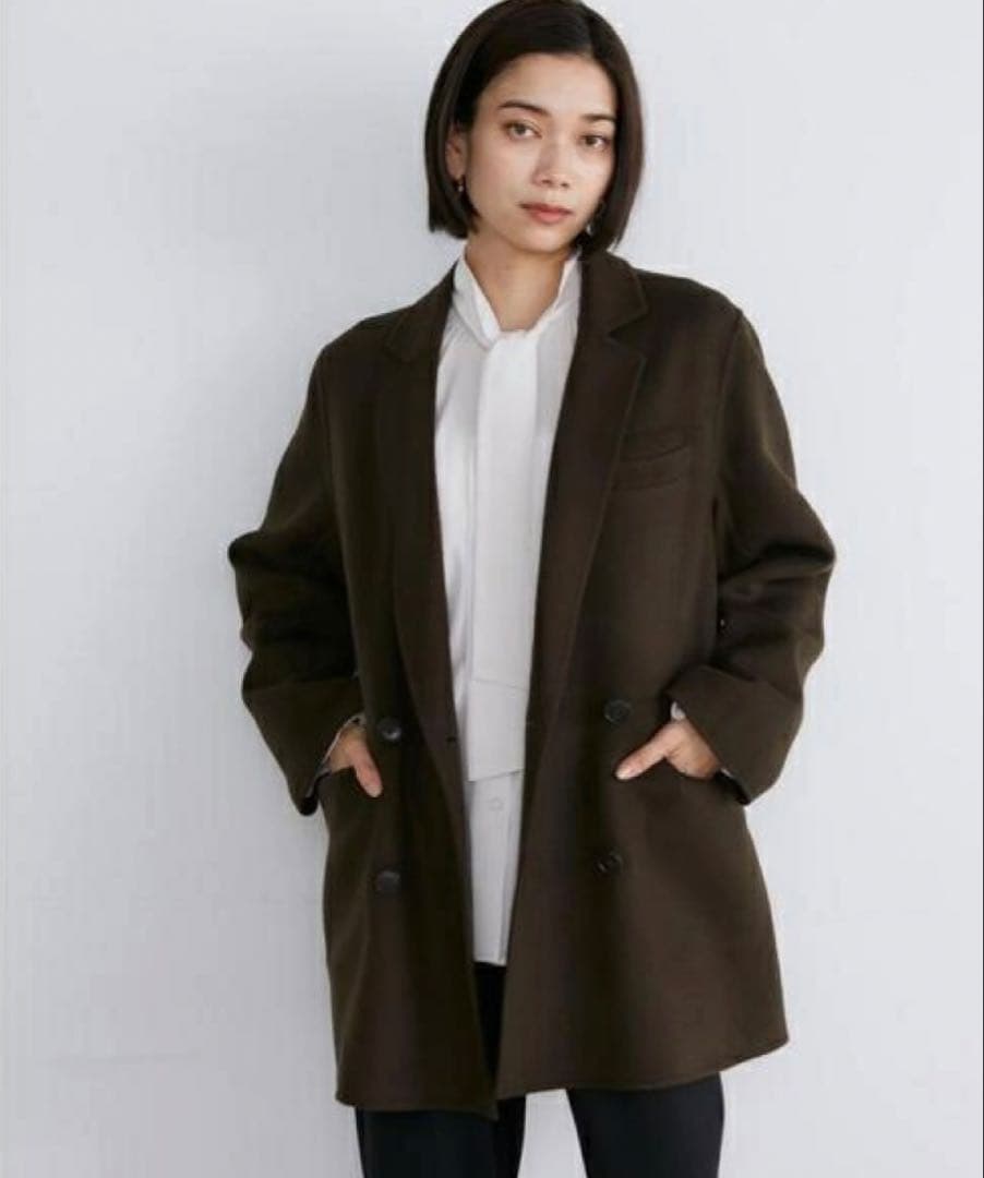 新品　未使用　定価6万　INED イネド　ダブルテーラジャケットコート　7号