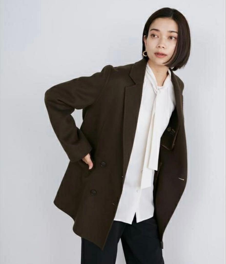 新品　未使用　定価6万　INED イネド　ダブルテーラジャケットコート　7号