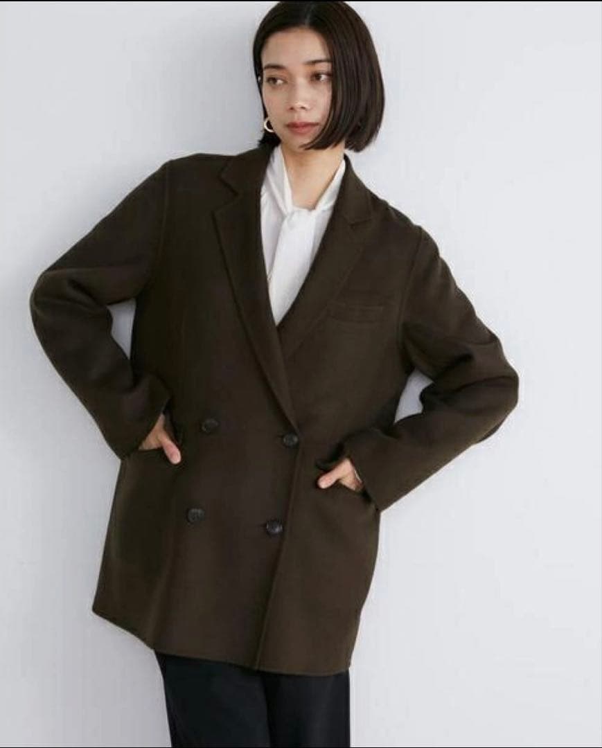 新品　未使用　定価6万　INED イネド　ダブルテーラジャケットコート　7号