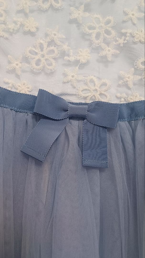 組曲 ブルーミングフラワードレス 150 サックスブルー 発表会 ワンピース