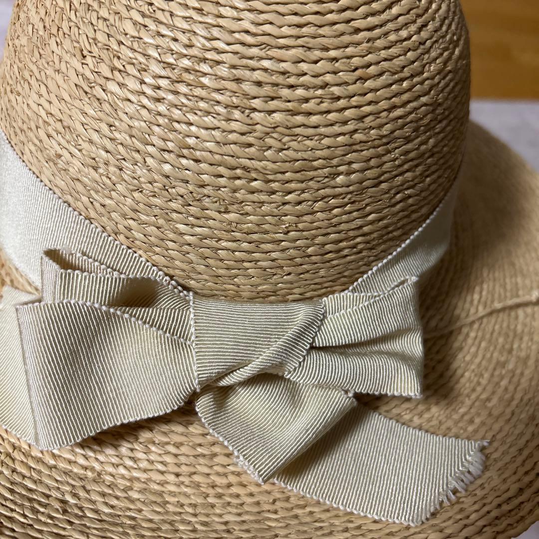 ✨美品✨ヘレンカミンスキー　麦わら帽子　リボン付　ラフィアハット
