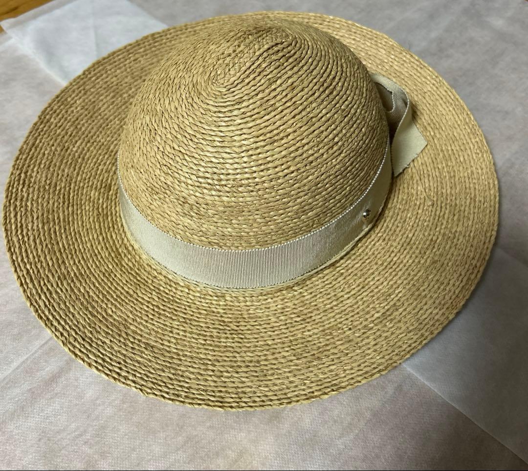 ✨美品✨ヘレンカミンスキー　麦わら帽子　リボン付　ラフィアハット