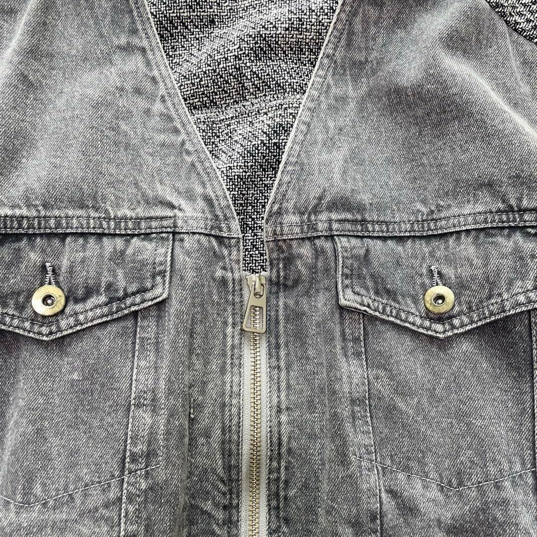 Eimee Law エイミーロウ　ツイード＆デニム　ジップジャケット　異素材切替