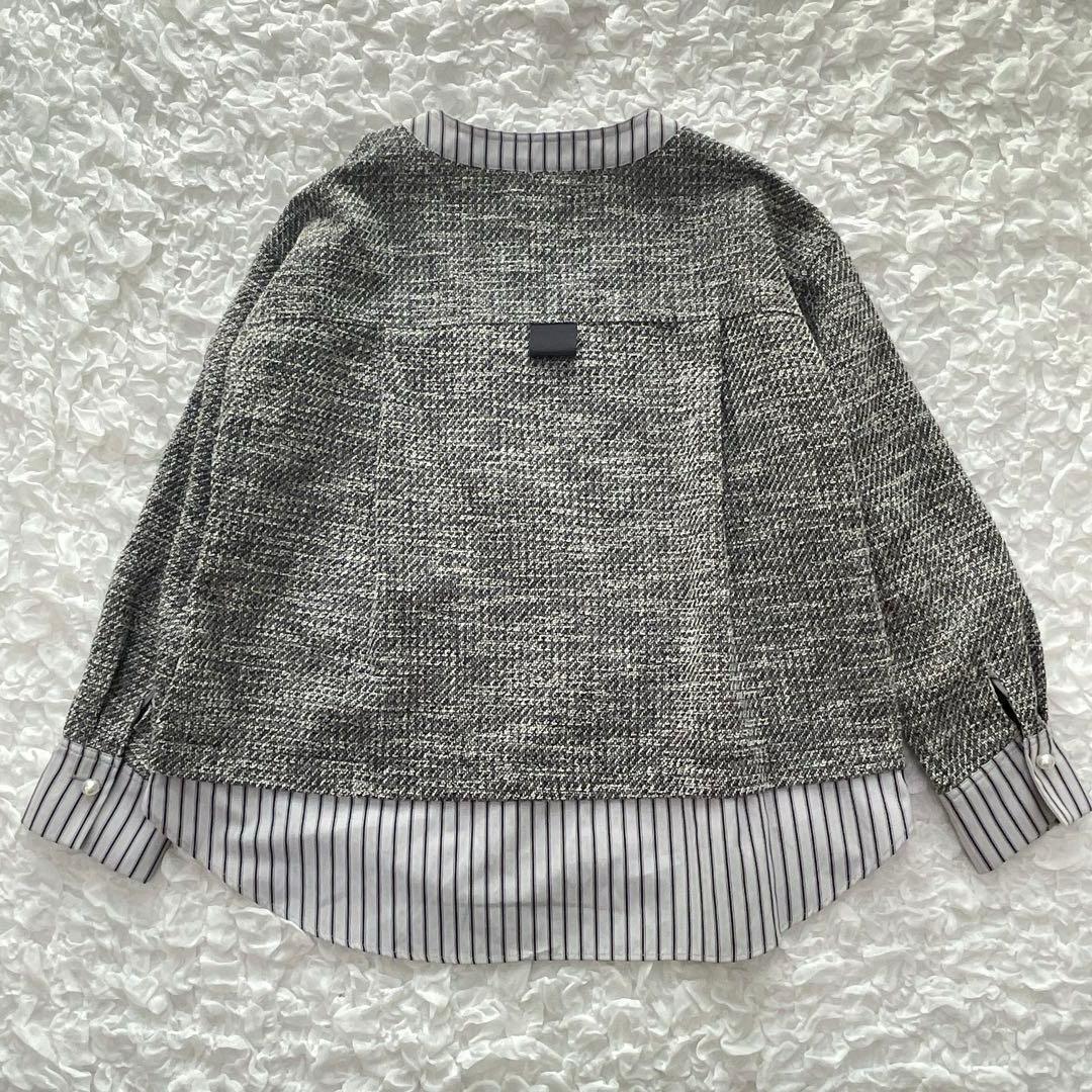 Eimee Law エイミーロウ　ツイード＆デニム　ジップジャケット　異素材切替