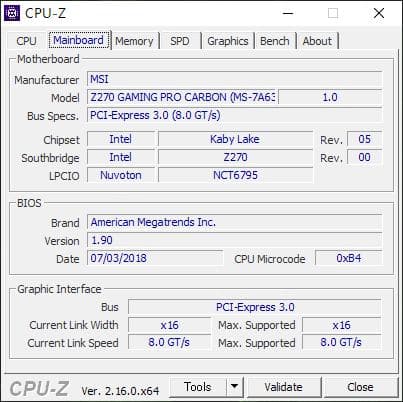 MSI Z270 GAMING PRO intel7700K DDR4：16GB