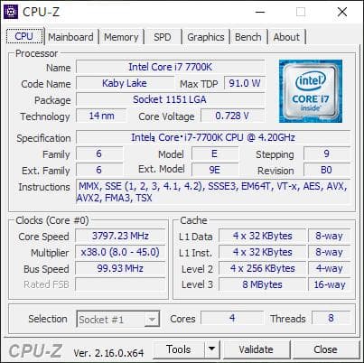 MSI Z270 GAMING PRO intel7700K DDR4：16GB