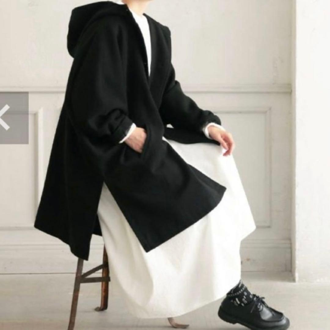 ソウルベリー　ポンチョコート　クロヤギさんからお手紙ついた　ブラック　ゆったり