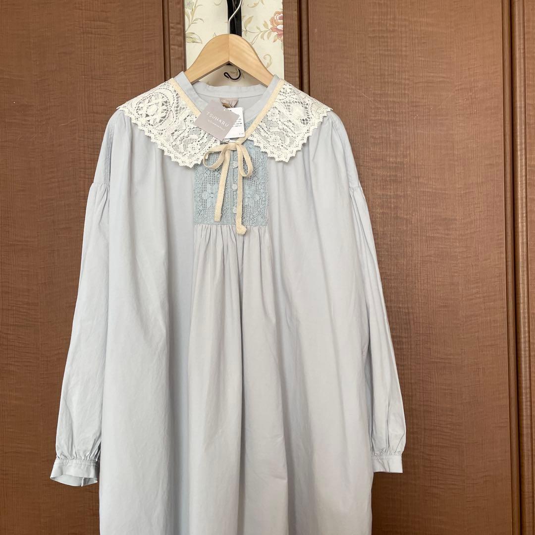 新品ツハルバイサマンサモスモス　クルーニーレースワンピース&つけ襟2点セット