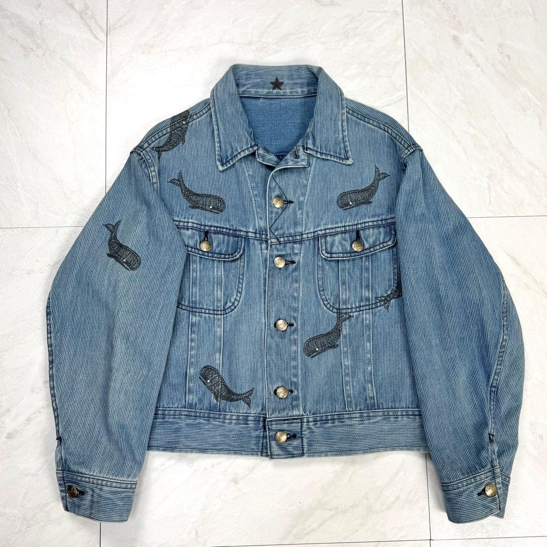 極美品 45R 45rpm クジラ 刺繍 再び デニムジャケット 2