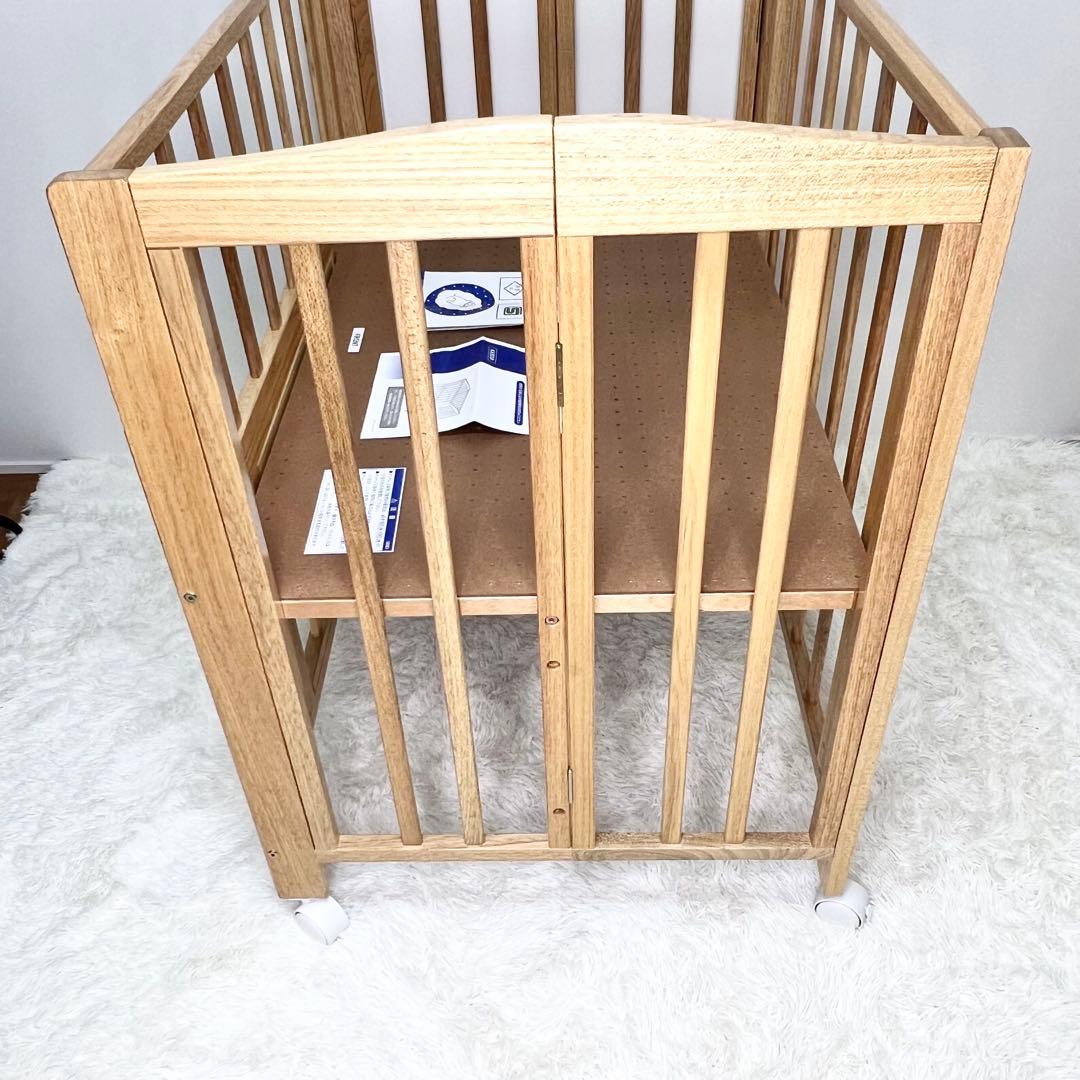 未使用級 送料無料 KATOJI ミニベッド 折り畳み ナチュラル 02008