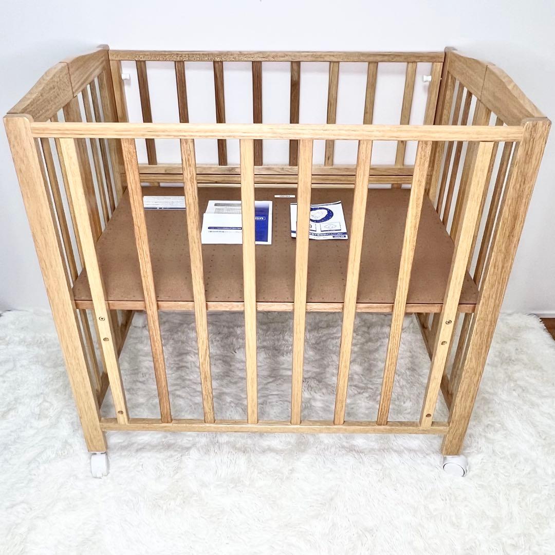 未使用級 送料無料 KATOJI ミニベッド 折り畳み ナチュラル 02008