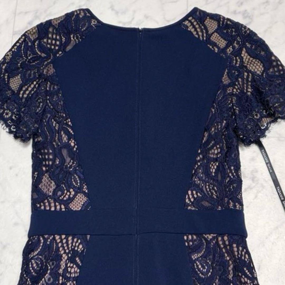 みず✨タダシショージ クレメントレースパネルドレス ワンピース ネイビー