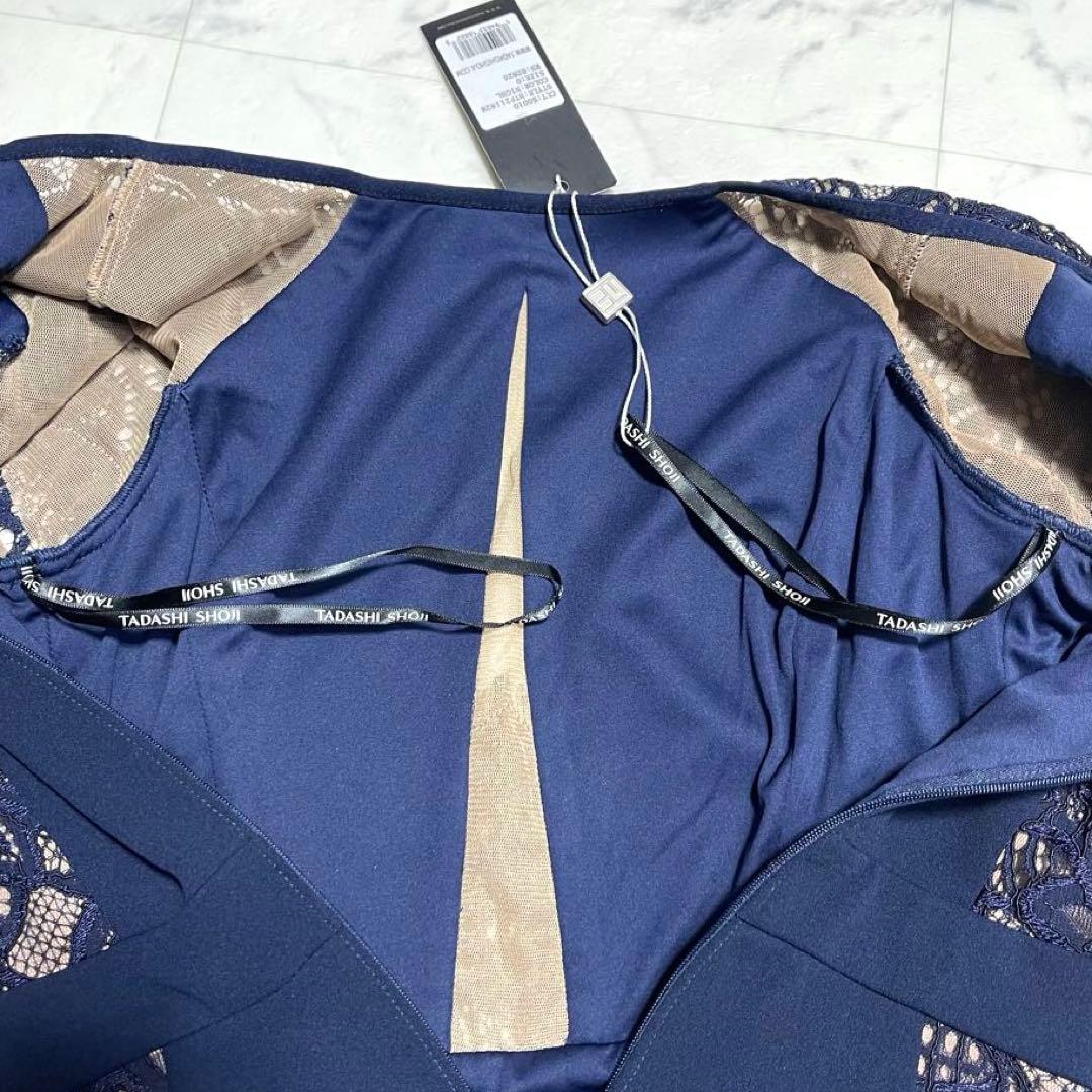 みず✨タダシショージ クレメントレースパネルドレス ワンピース ネイビー