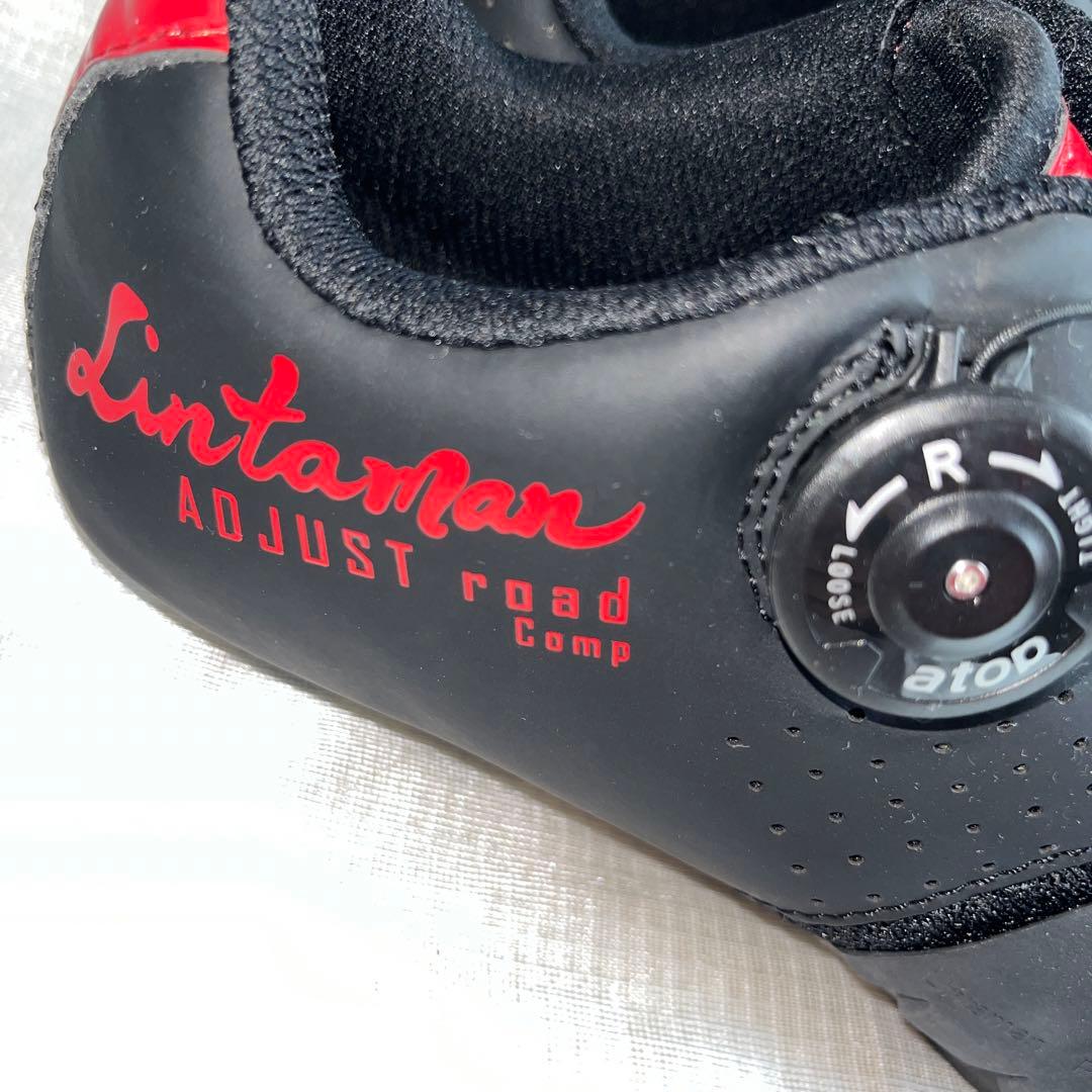 ボアダイヤル式 ロードバイクシューズ ブラック/レッド