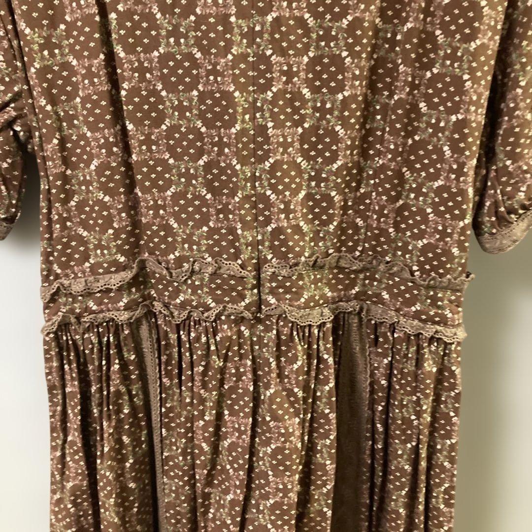 レア・ストリートオルガン・花柄ワンピース・茶色・ビンテージ・ピンクハウス