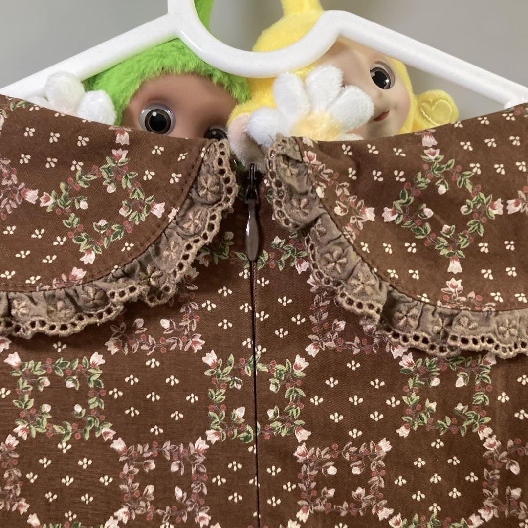 レア・ストリートオルガン・花柄ワンピース・茶色・ビンテージ・ピンクハウス