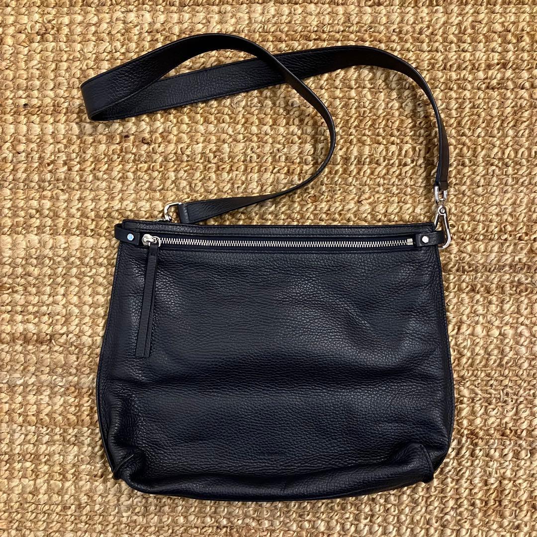 JIL SANDER レザー ショルダーバッグ 濃紺