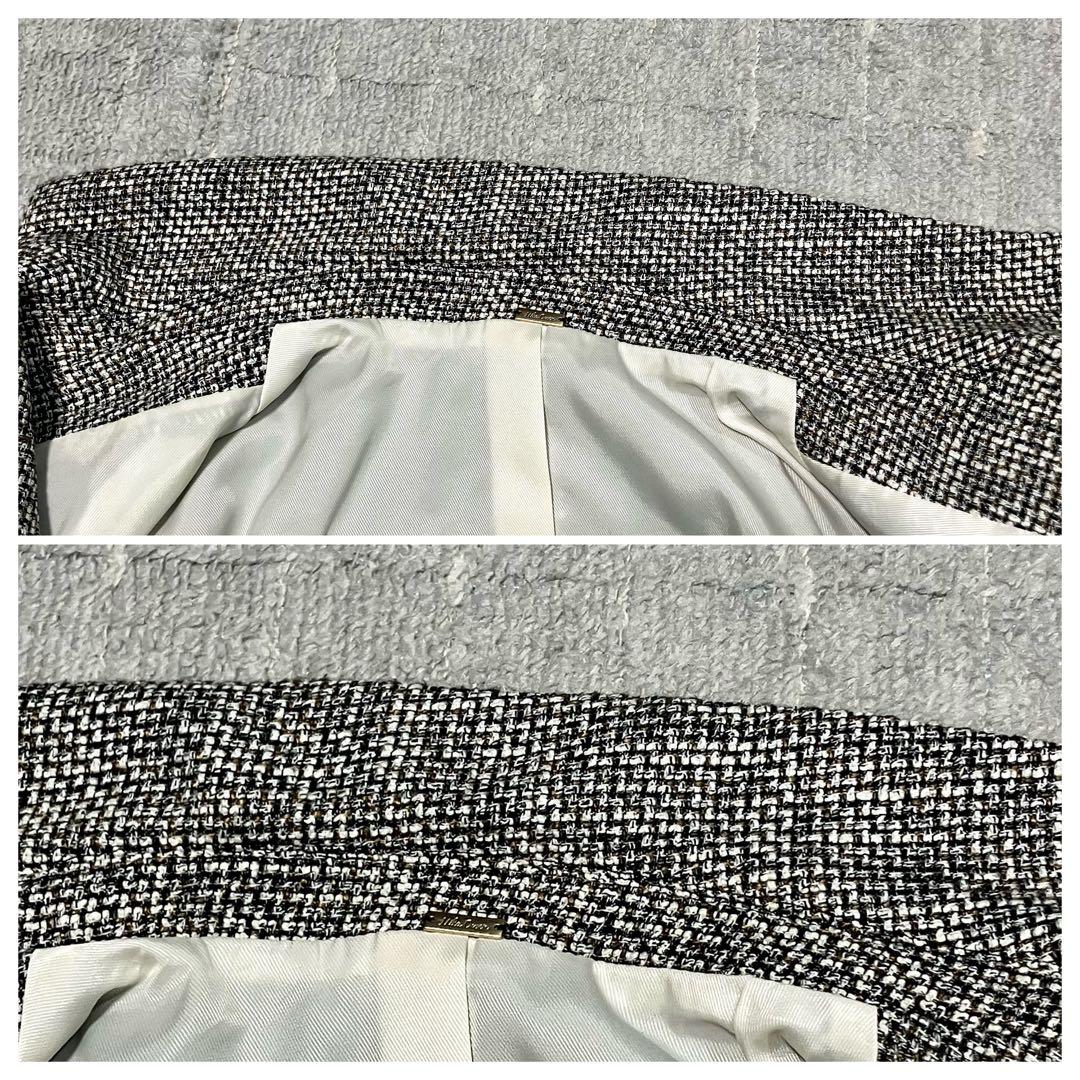 ミラオーウェン［金釦ダブルブレザーオーバージャケット］ツイード　サイズ1