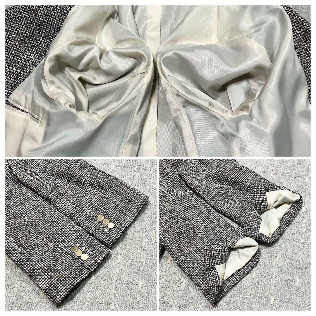 ミラオーウェン［金釦ダブルブレザーオーバージャケット］ツイード　サイズ1