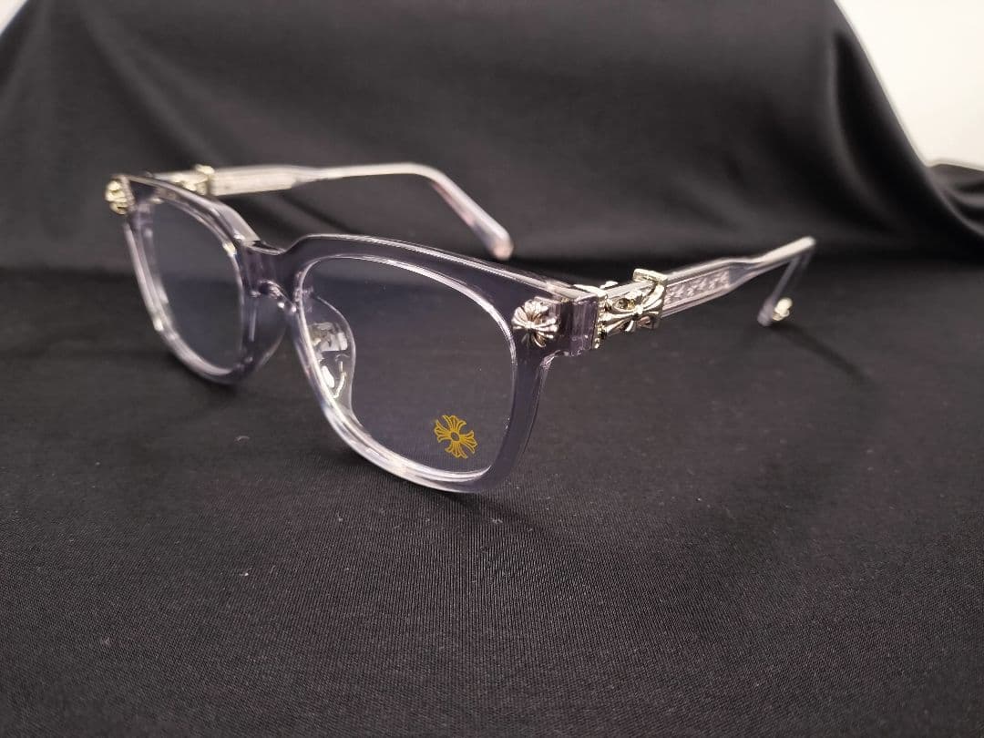 シルバー装飾付きスモーククリアフレーム　サングラス　クロムハーツ好きに！