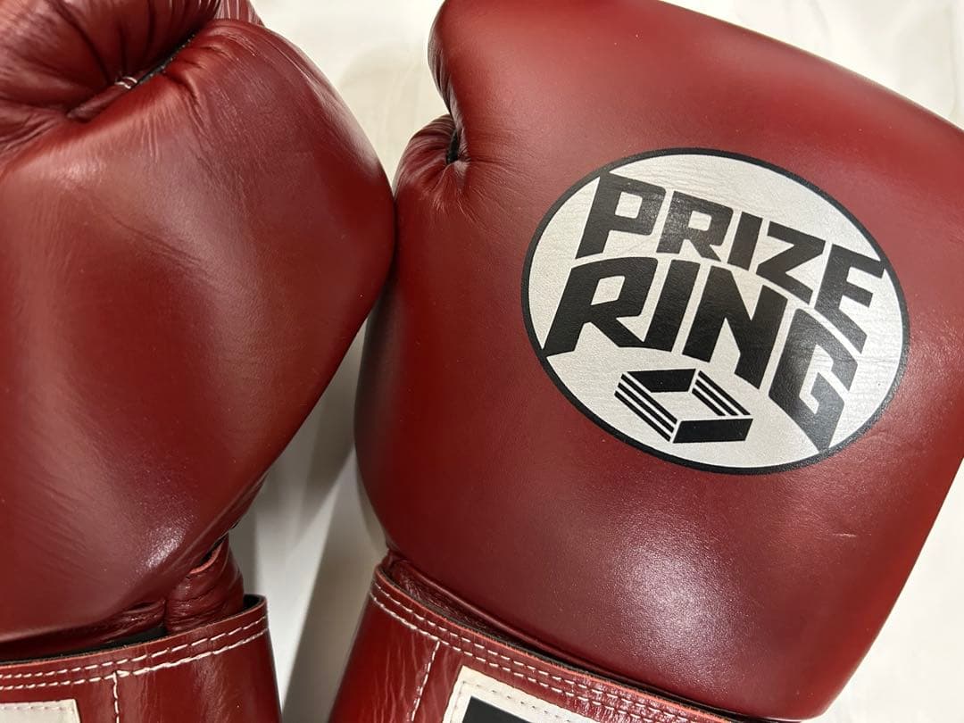 プライズリング　ボクシンググローブ　本革製　ワインレッド14オンス