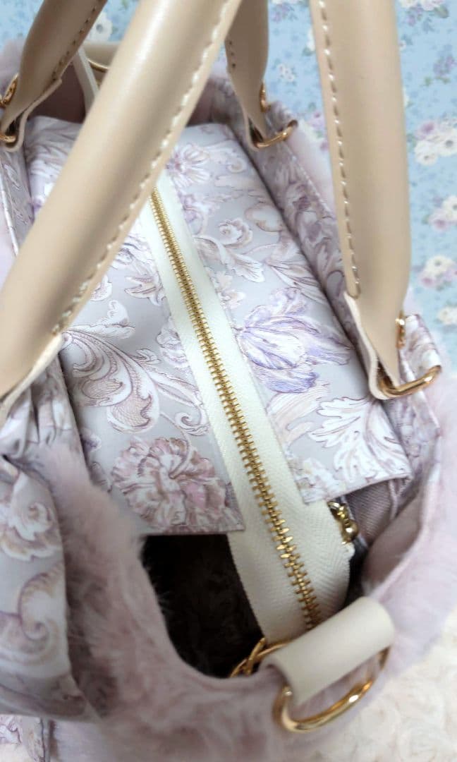 フリー出品　アレキサンダーマーブル　グレーブルーム　仕切りポーチ付きミニトート