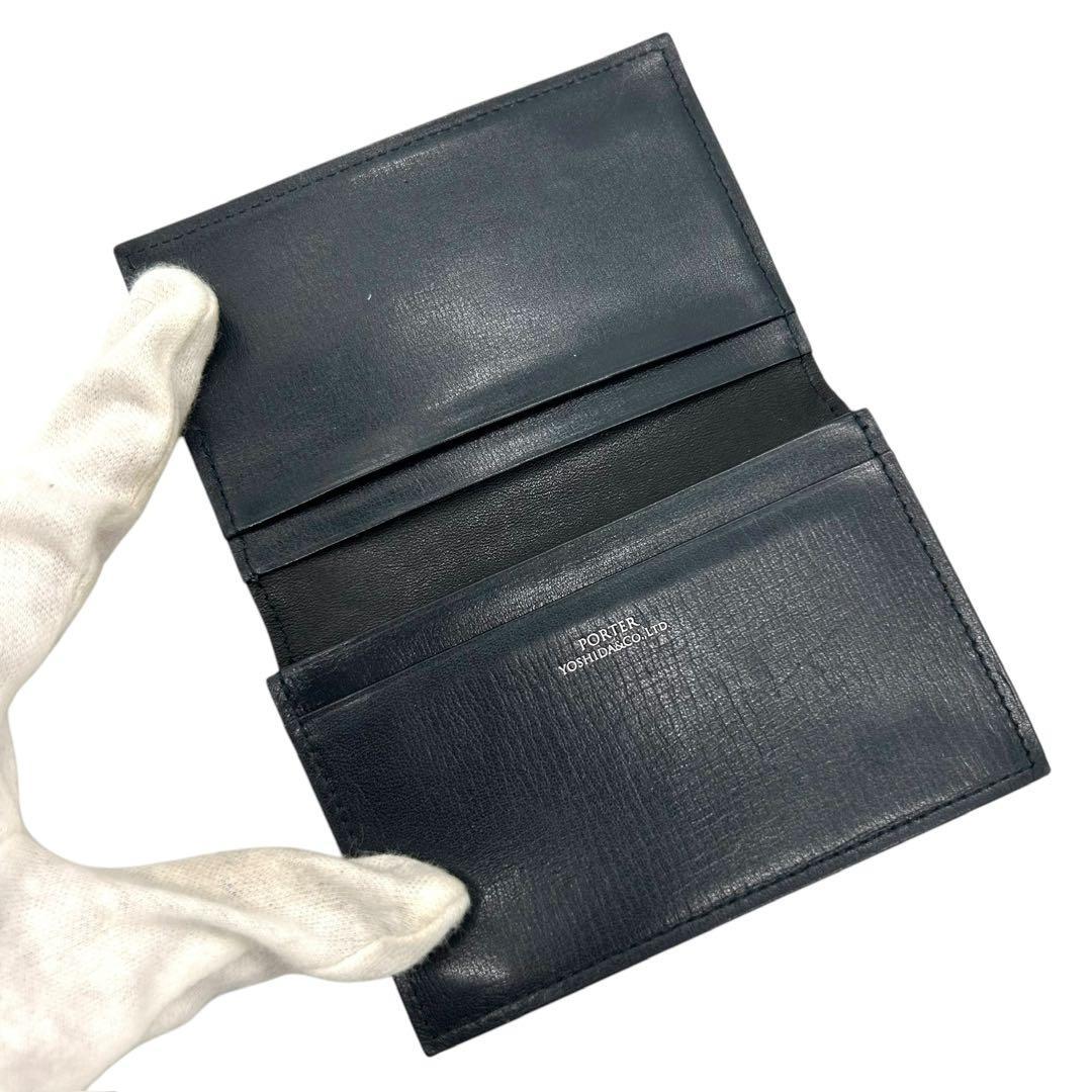 良品 1644 PORTER カレント 名刺入れ カードケース レザー ブラック