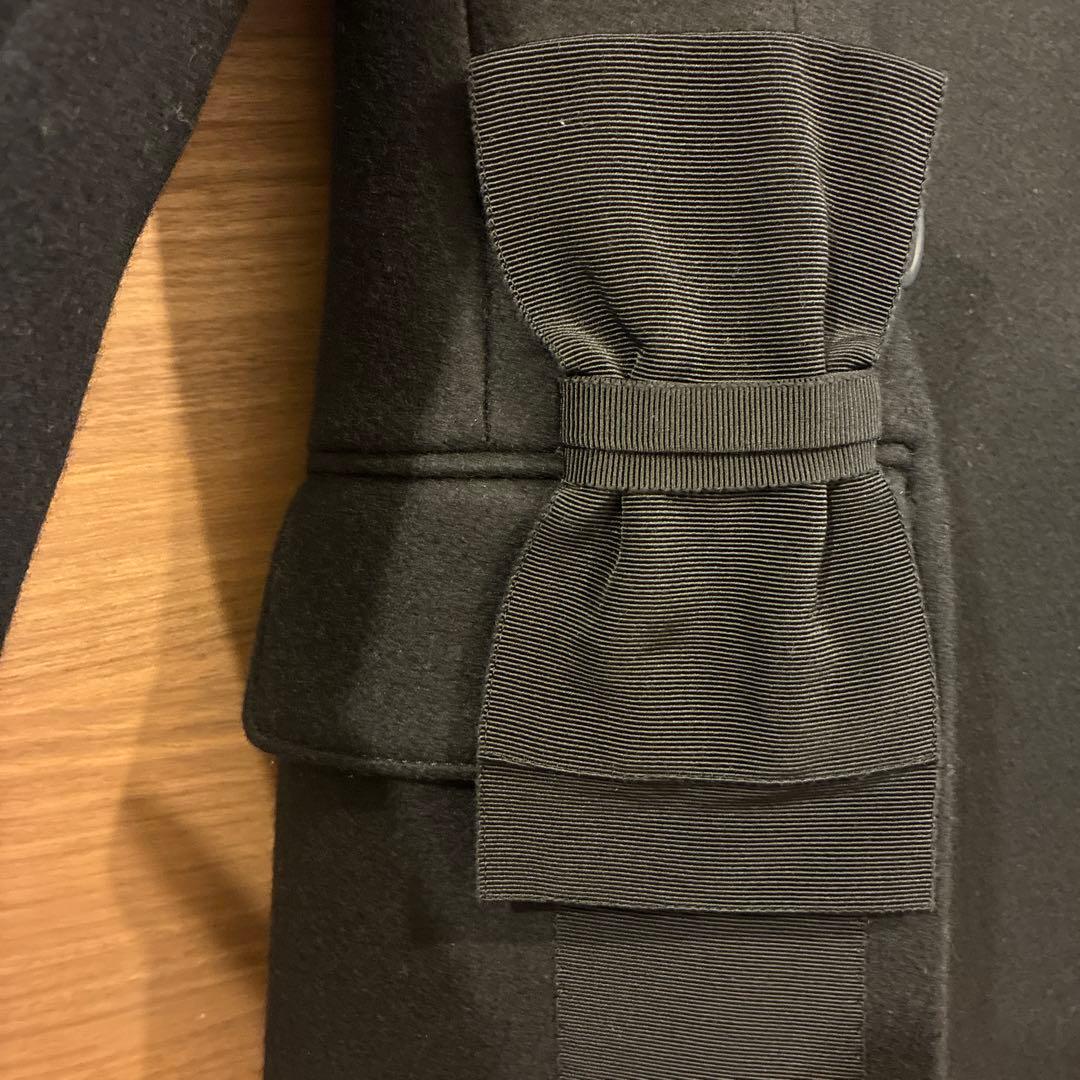mayu 　PRADA ピーコート　ショートコート　ブラック　40 リボン