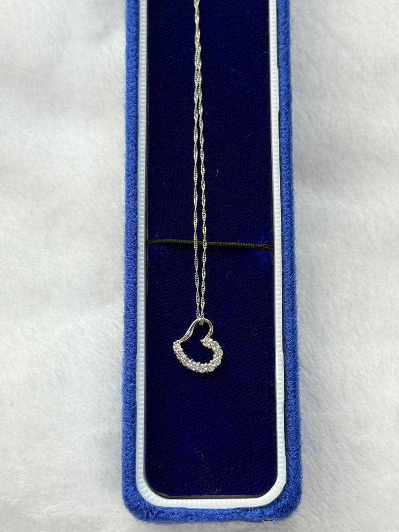 ダイヤ　プラチナ　ネックレス　オープンハート