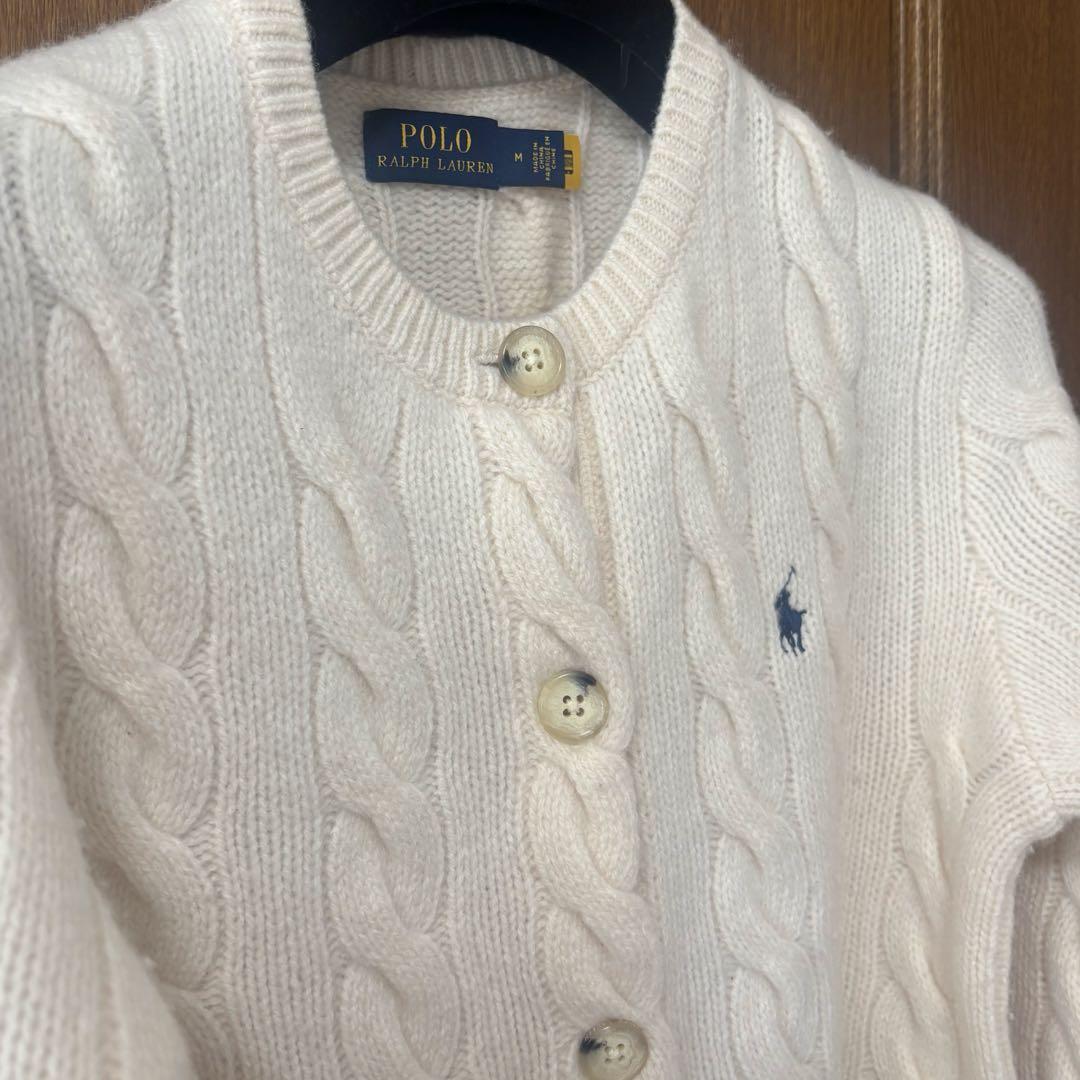 ポロラルフローレン ウールカシミヤ ケーブルカーディガン