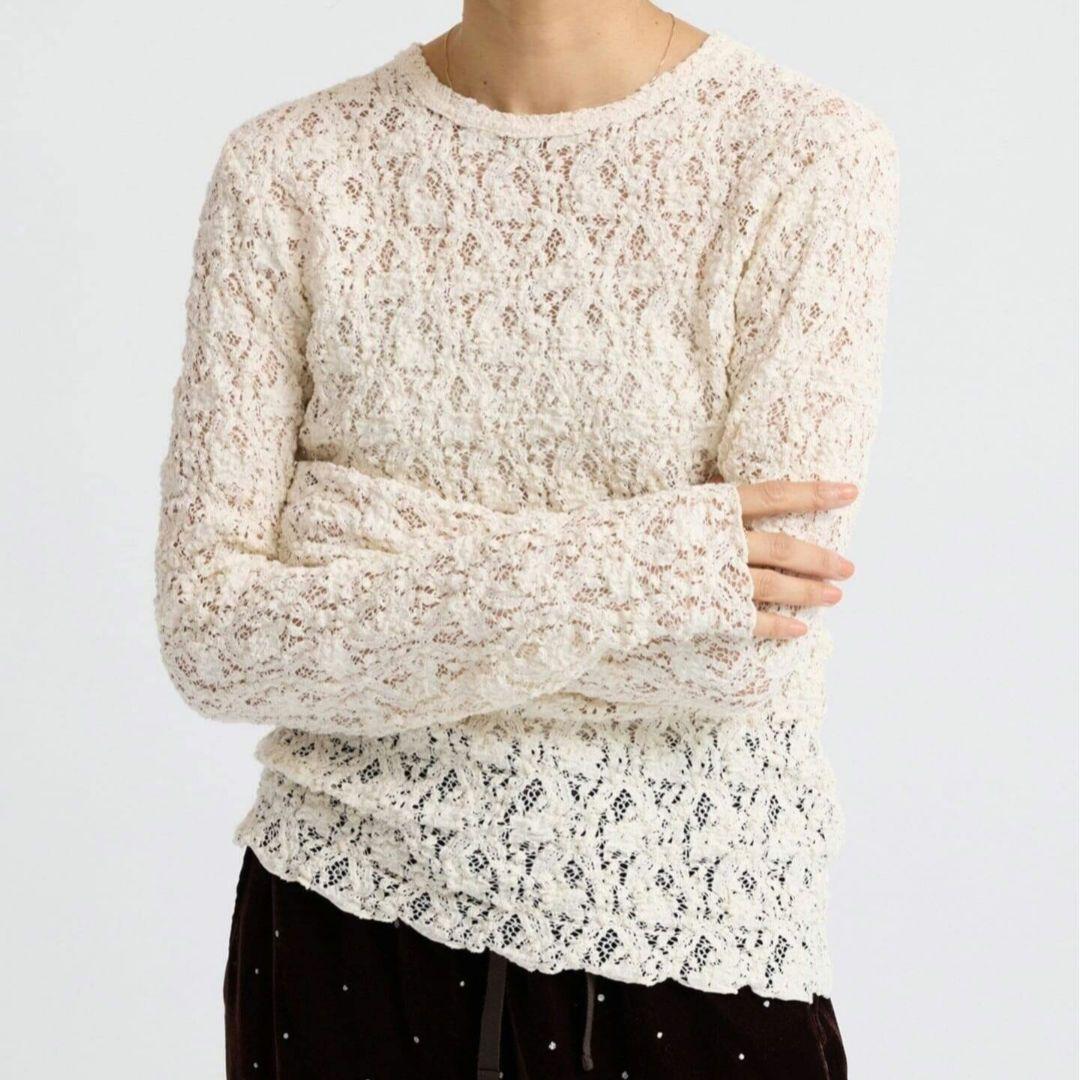 IENA　flowerストレッチレースプルオーバー（完売品）