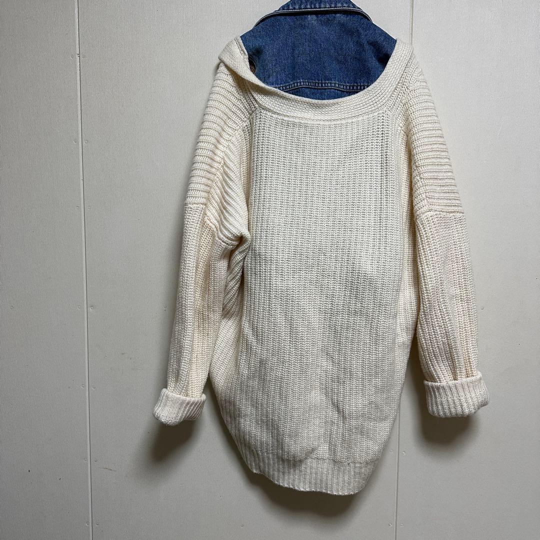 DIESEL ディーゼル　ミックスマテリアル　フェイクレイヤード　ニット＆デニム