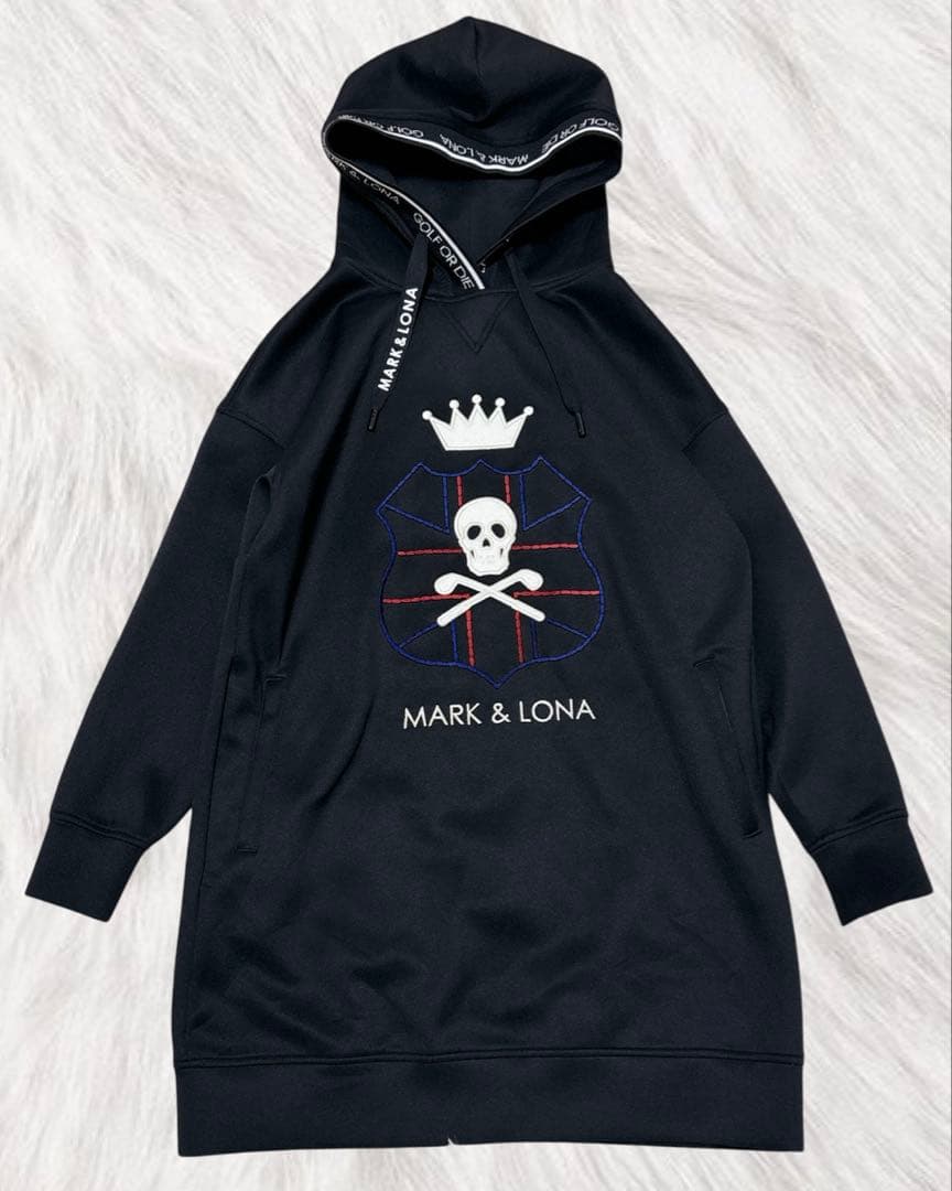 MARK&LONA　ワンピース　パーカー　スカル　ゴルフ　ゆったり　 ブラック