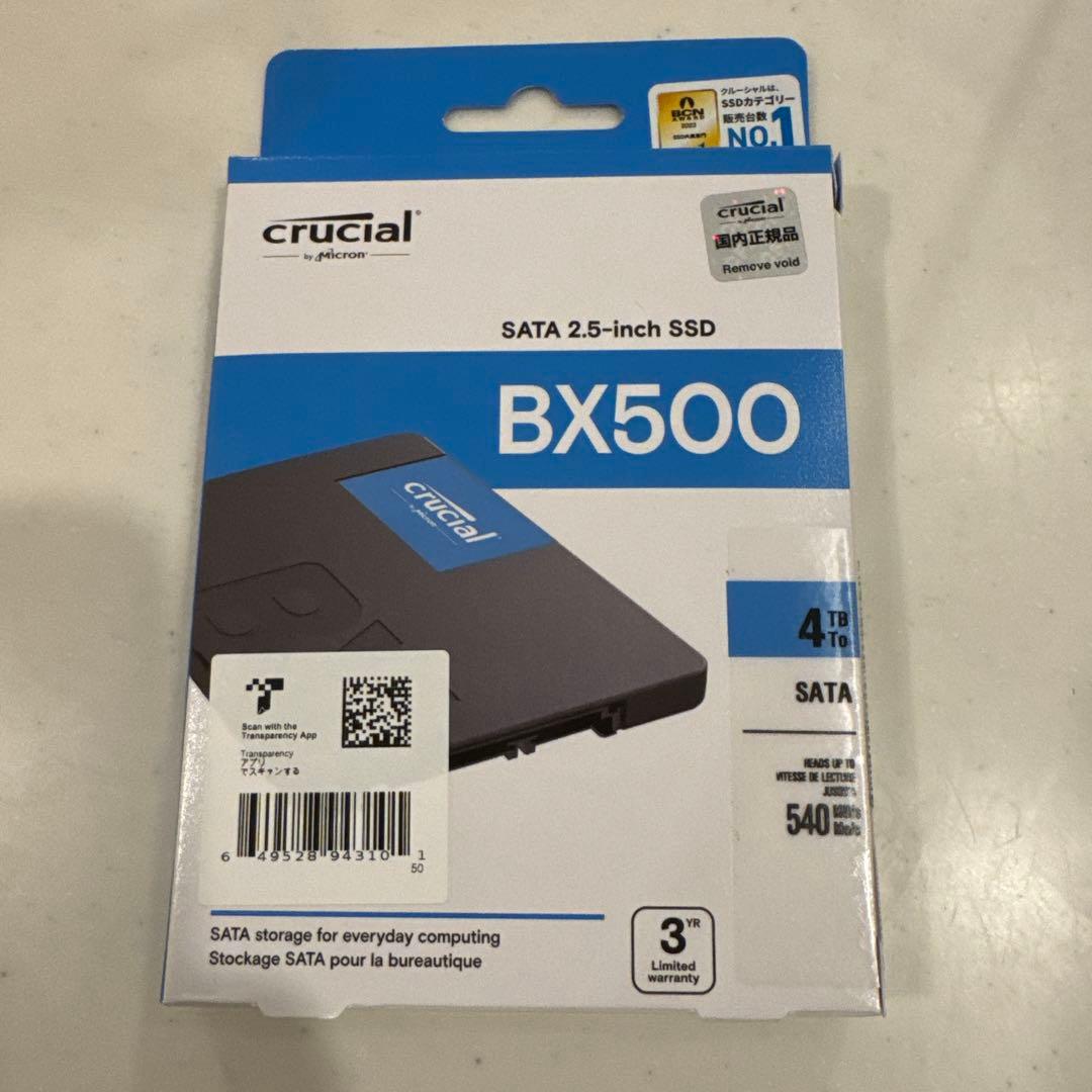 crucial BX500 4TB SATA 2.5インチSSD