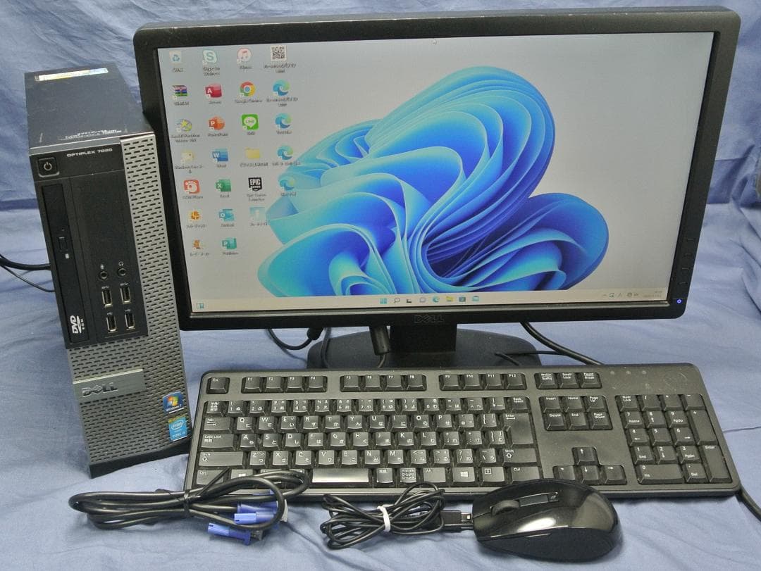 PC+モニターセット/DELL7020SFF SSD+HDD/Office/即使