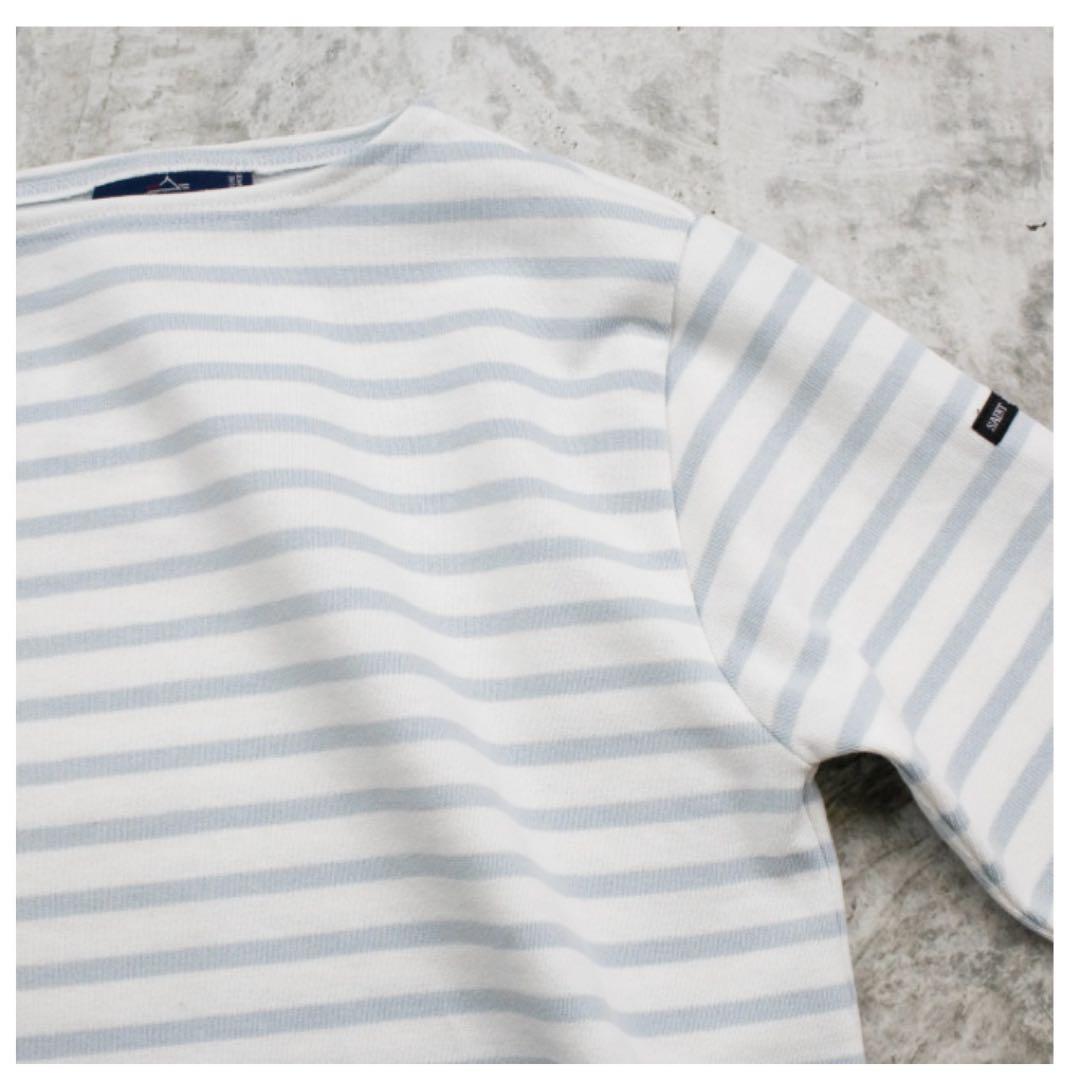 セントジェームス　ウェッソンボーダー 白　ガリレオブルー　T3