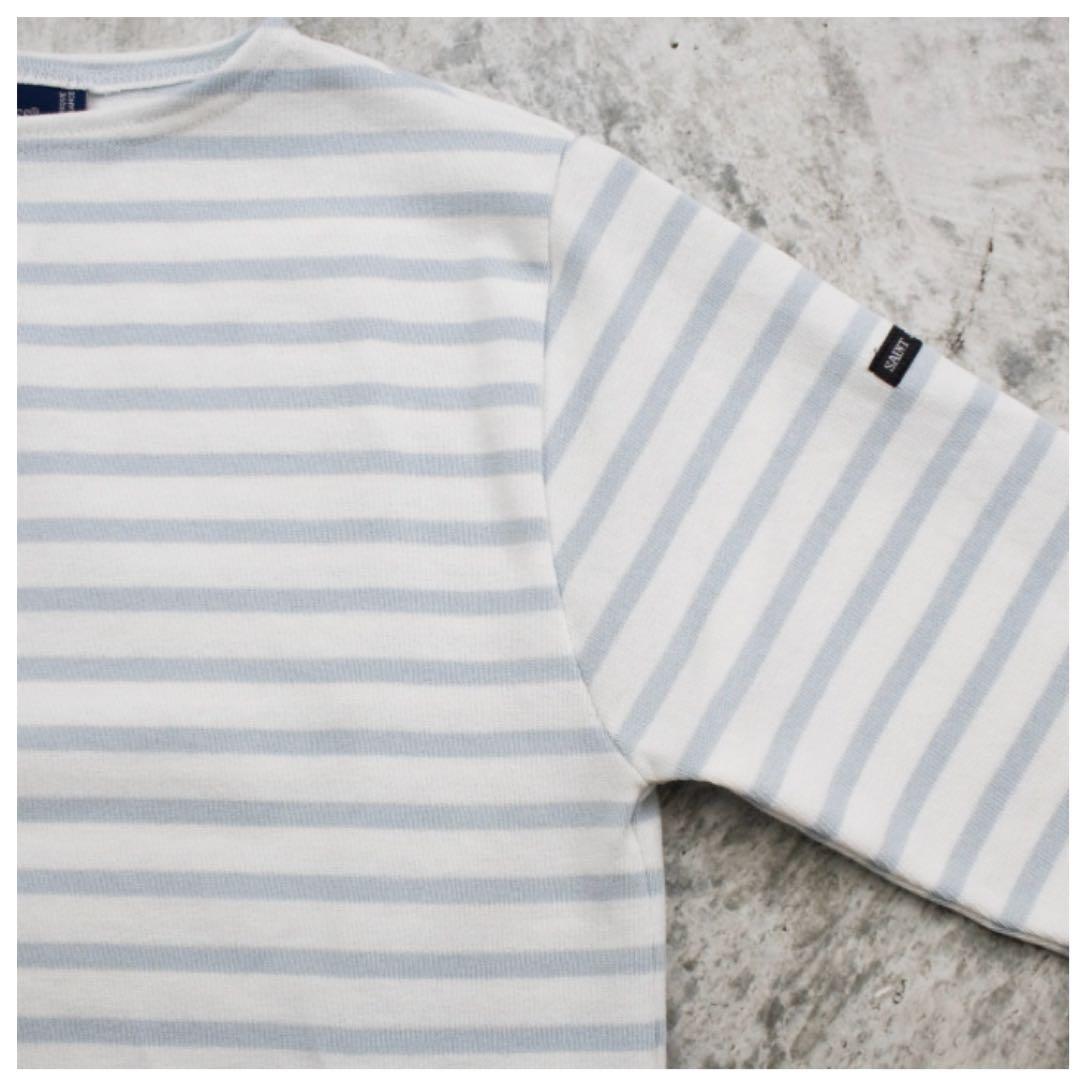 セントジェームス　ウェッソンボーダー 白　ガリレオブルー　T3