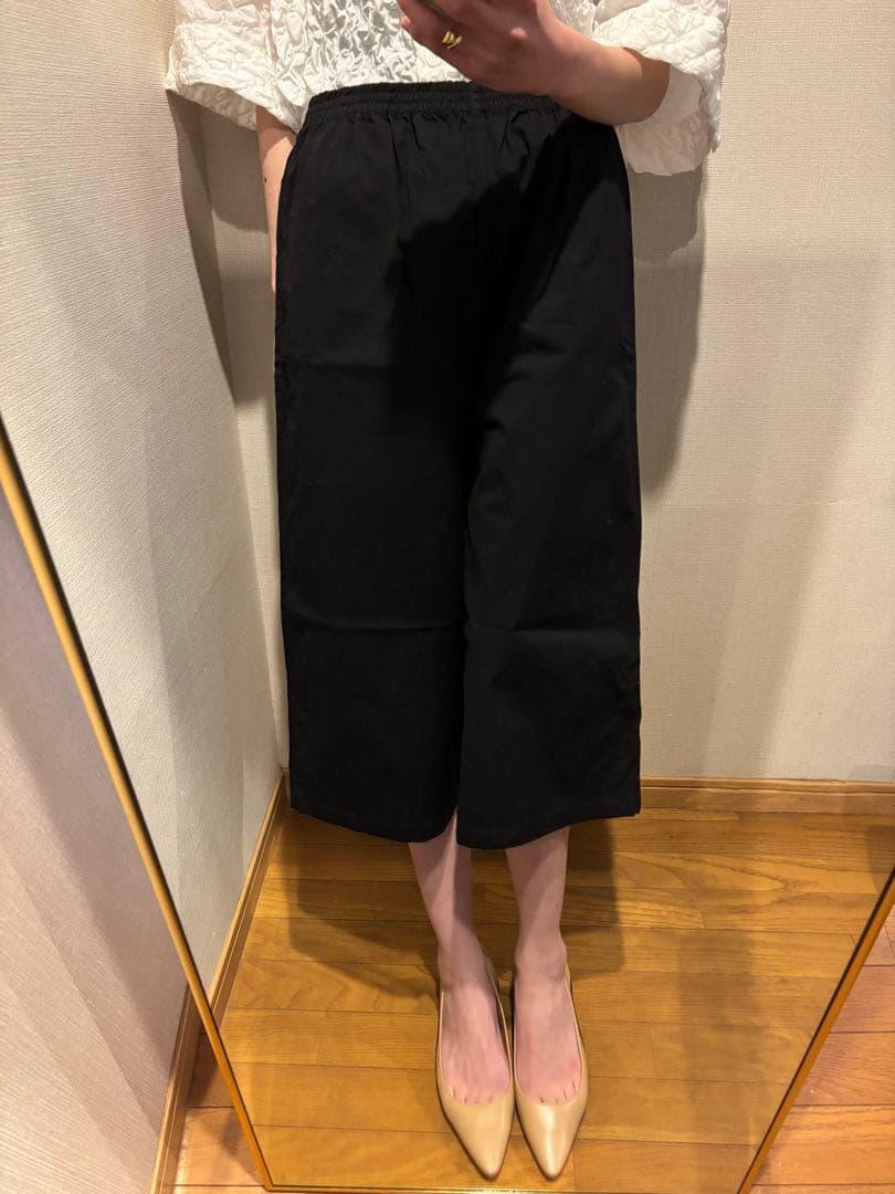 baserange ベースレンジ　コットン　ワイドパンツ　ブラック