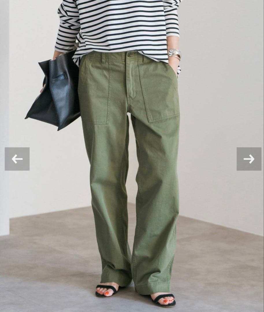 t*y様 美品　スピックアンドスパン　ルーズベイカーパンツ　カーキ　38