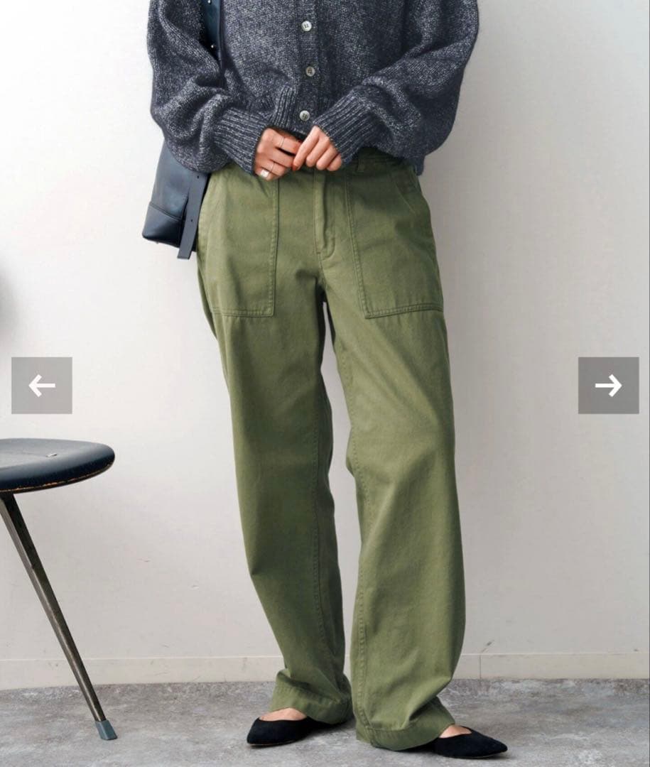 t*y様 美品　スピックアンドスパン　ルーズベイカーパンツ　カーキ　38