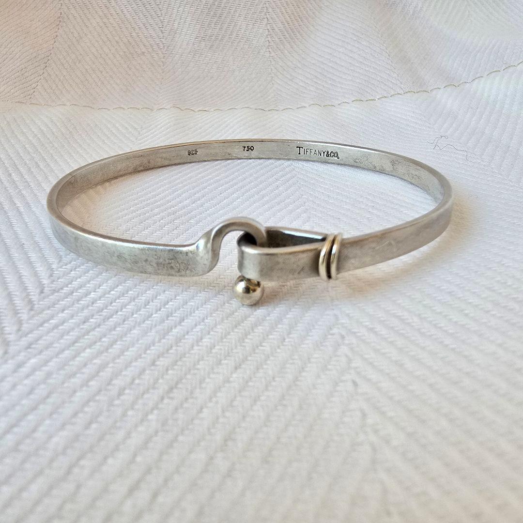 訳有　Tiffany & Co. フック&アイ　シルバー925 750 バングル